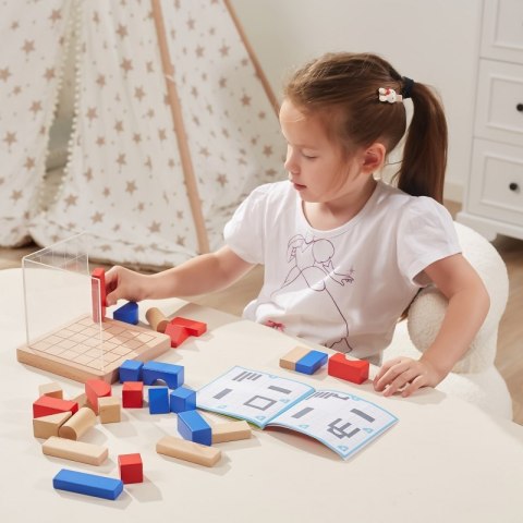 Viga Toys VIGA Drewniana Gra Budowanie Klocki 3D Montessori
