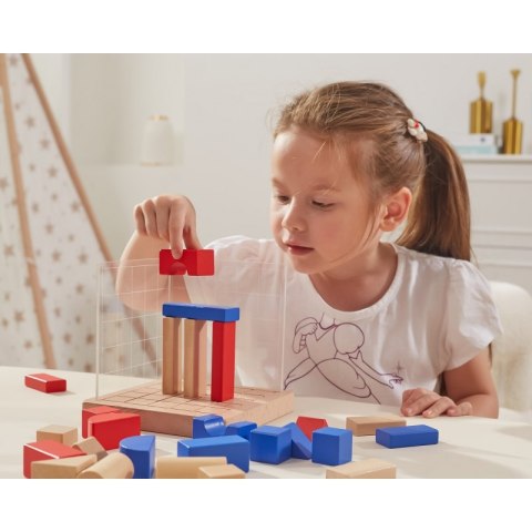 Viga Toys VIGA Drewniana Gra Budowanie Klocki 3D Montessori