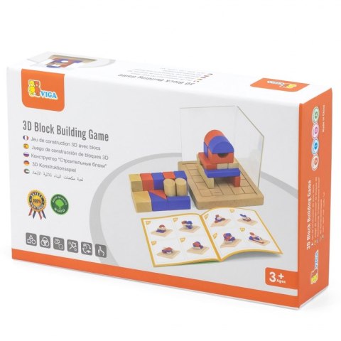 Viga Toys VIGA Drewniana Gra Budowanie Klocki 3D Montessori