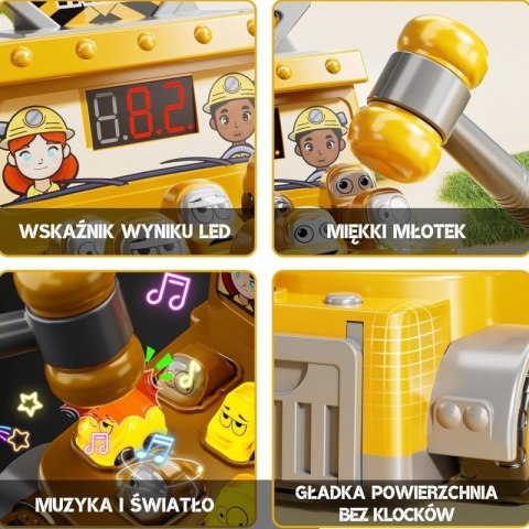 Woopie WOOPIE Gra Zręcznościowa Uderz Młotkiem Wbijak Plac Budowy z Akcesoriami