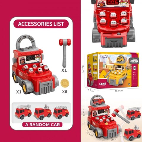 Woopie WOOPIE Gra Zręcznościowa Uderz Młotkiem Wbijak Straż Pożarna z Akcesoriami