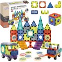 Woopie WOOPIE Klocki Magnetyczne 3D Zestaw Zamek Pojazdy 71el.