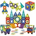 Woopie WOOPIE Klocki Magnetyczne 3D Zestaw Zamek Pojazdy 71el.