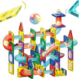 Woopie WOOPIE Klocki Magnetyczne Konstrukcyjne 3D Zestaw Edukacyjny Tor Kulkowy 105el.