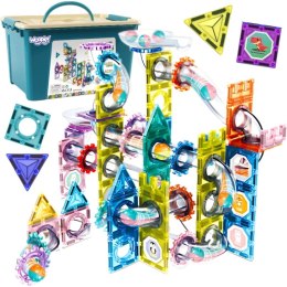 Woopie WOOPIE Klocki Magnetyczne Konstrukcyjne 3D Zestaw Edukacyjny Tor Kulkowy 126el.el.
