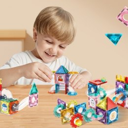 Woopie WOOPIE Klocki Magnetyczne Konstrukcyjne 3D Zestaw Edukacyjny Tor Kulkowy 126el.el.