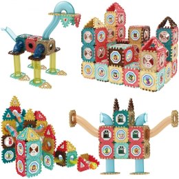 Woopie WOOPIE Klocki Magnetyczne Konstrukcyjne 3D Zestaw Edukacyjny Tor Kulkowy 128el.