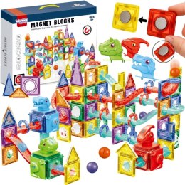 Woopie WOOPIE Klocki Magnetyczne Konstrukcyjne 3D Zestaw Edukacyjny Tor Kulkowy 170el.