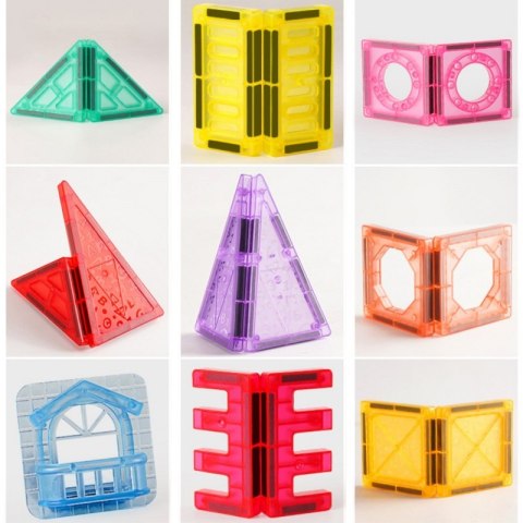 Woopie WOOPIE Klocki Magnetyczne Konstrukcyjne 3D Zestaw Edukacyjny Zamek Pojazdy110el..