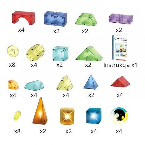 Woopie WOOPIE Klocki Magnetyczne Konstrukcyjne Sześciany 3D Zestaw Edukacyjny 63 el.