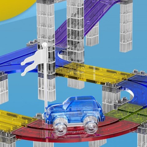 Woopie WOOPIE Magnetyczny Tor Samochodowy Wyścigowy + Autko 76 el.