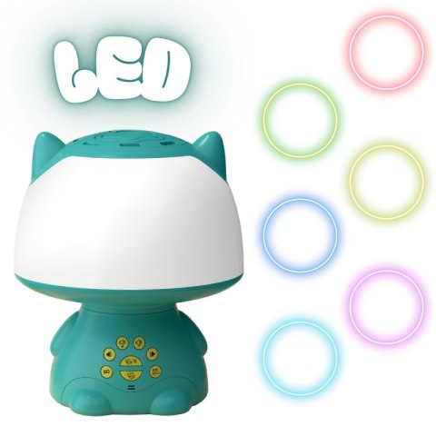 Woopie WOOPIE Multifunkcyjna Lampka RGB Głośnik Bluetooth Karaoke Modulator Głosu Karta SD AUX Turkusowa