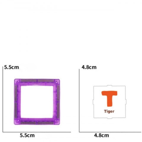 Woopie WOOPIE Przestrzenne Klocki Magnetyczne Nauka Liter 70 Elementów