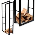 Bituxx Stojak na Drewno Kominkowe Stalowy Smukły Design 150cm