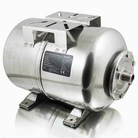 Bituxx Zbiornik przeponowy 24 l hydroforowy stal nierdzewna 6 bar 1 cal do pompy