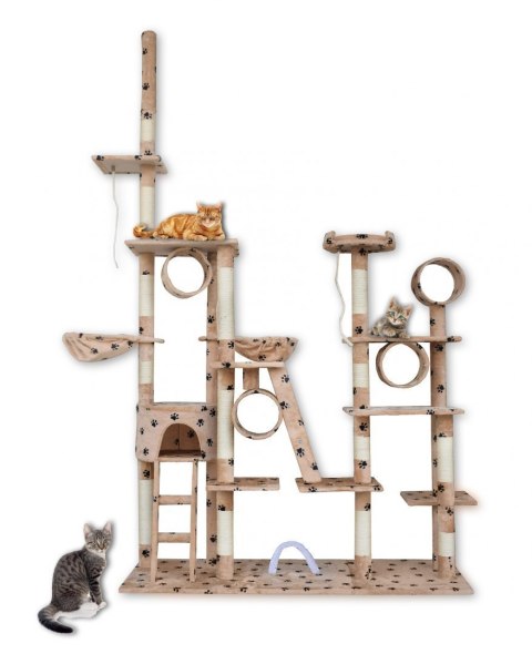 E-hurtownia DRAPAK DLA KOTA XXL DUŻY 255cm WIEŻA HAMAK TUBA DOMEK BEŻOWY W ŁAPKI