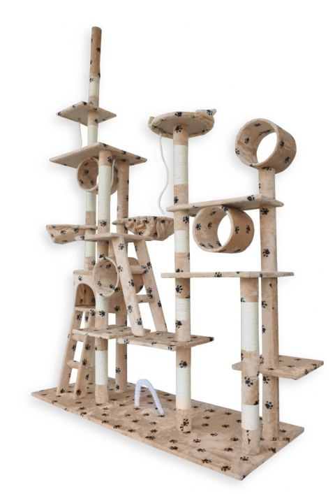 E-hurtownia DRAPAK DLA KOTA XXL DUŻY 255cm WIEŻA HAMAK TUBA DOMEK BEŻOWY W ŁAPKI