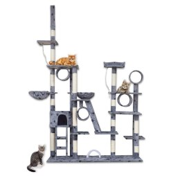 E-hurtownia DRAPAK DLA KOTA XXL DUŻY 255cm WIEŻA HAMAK TUBA DOMEK JASNY SZARY W ŁAPKI