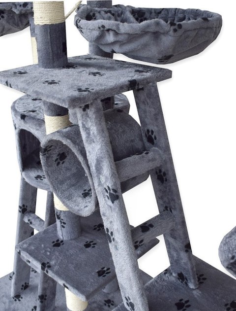 E-hurtownia DRAPAK DLA KOTA XXL DUŻY 255cm WIEŻA HAMAK TUBA DOMEK JASNY SZARY W ŁAPKI