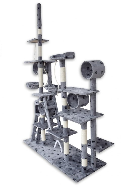 E-hurtownia DRAPAK DLA KOTA XXL DUŻY 255cm WIEŻA HAMAK TUBA DOMEK JASNY SZARY W ŁAPKI