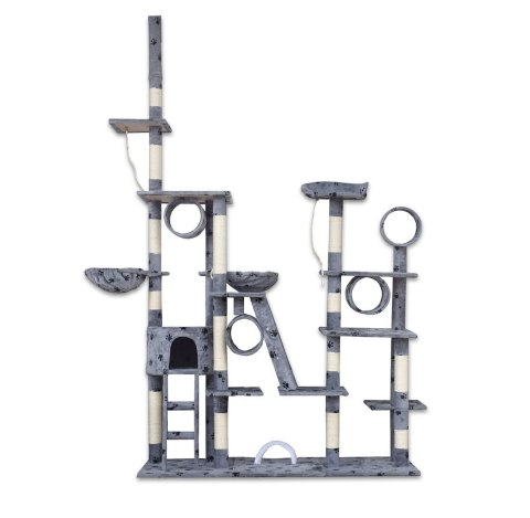 E-hurtownia DRAPAK DLA KOTA XXL DUŻY 255cm WIEŻA HAMAK TUBA DOMEK JASNY SZARY W ŁAPKI