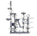 E-hurtownia DRAPAK DLA KOTA XXL DUŻY 255cm WIEŻA HAMAK TUBA DOMEK JASNY SZARY W ŁAPKI