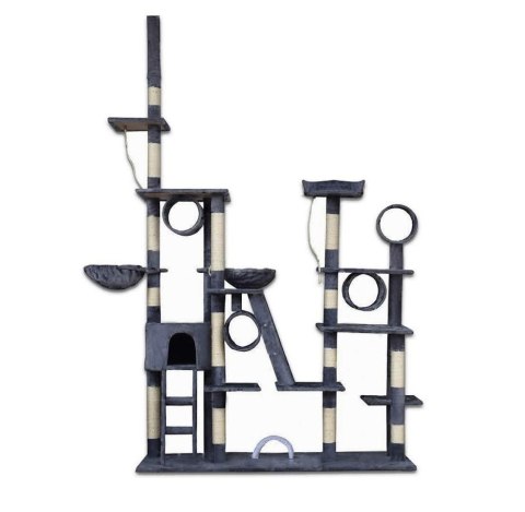 E-hurtownia DRAPAK DLA KOTA XXL DUŻY 255cm WIEŻA HAMAK TUBA DOMEK LEGOWISKO CIEMNY SZARY