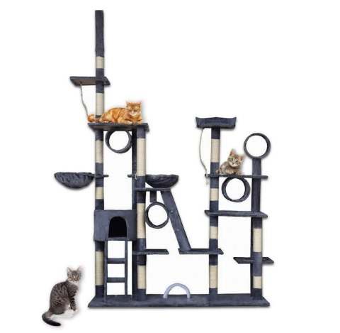 E-hurtownia DRAPAK DLA KOTA XXL DUŻY 255cm WIEŻA HAMAK TUBA DOMEK LEGOWISKO CIEMNY SZARY