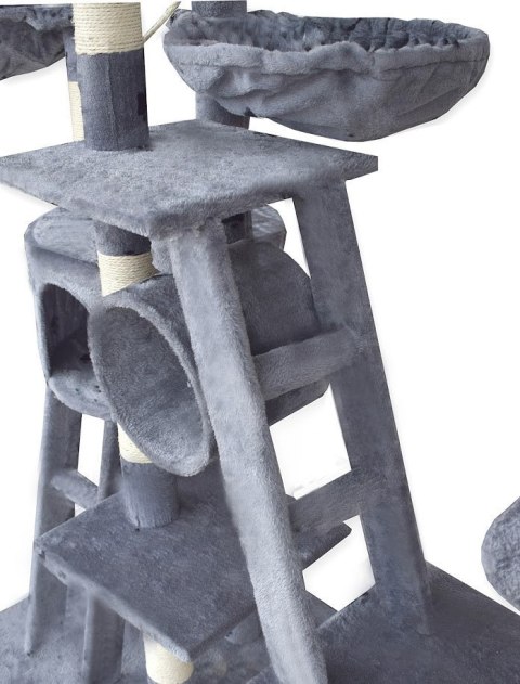 E-hurtownia DRAPAK DLA KOTA XXL DUŻY 255cm WIEŻA HAMAK TUBA DOMEK LEGOWISKO JASNY SZARY