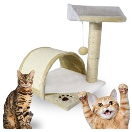 E-hurtownia DRAPAK DLA KOTA MAŁY LEGOWISKO SŁUPEK BUDKA HAMAK BEŻOWY 43 CM