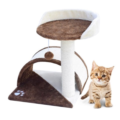 E-hurtownia DRAPAK DLA KOTA MAŁY LEGOWISKO SŁUPEK BUDKA HAMAK BRĄZOWY 43 cm