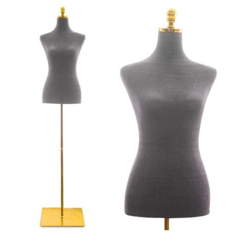 E-hurtownia Manekin krawiecki damski szary welurowy regulowany lekki butik stabilny