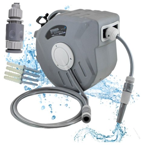 E-hurtownia Wąż ogrodowy 20 m automatyczny bęben naścienny zwijak zdejmowany