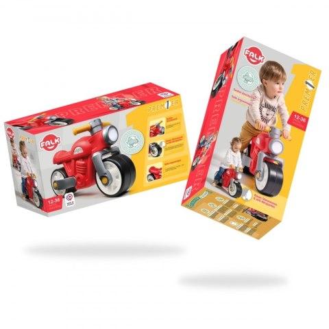 FALK FALK Jeździk Biegowy Ciche Koła Motor Prem1er Retro Czerwony 1+