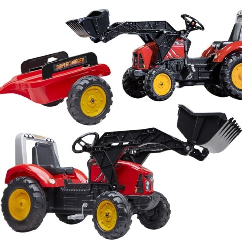 FALK FALK Traktor Red Supercharger na Pedały z Przyczepą od 3 Lat