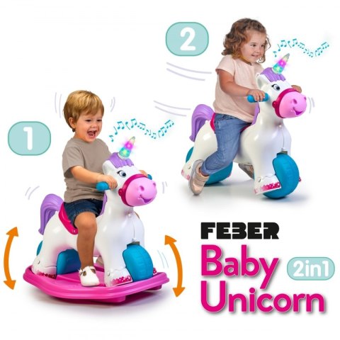 Feber FEBER Interaktywny Bujany Jednorożec 2w1 - Jeździk Biegowy