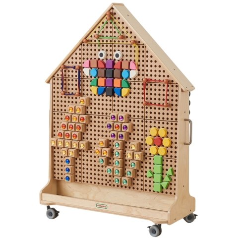 Masterkidz MASTERKIDZ Drewniana Tablica STEM Wolnostojąca XXL w Kształcie Domu + Akcesoria