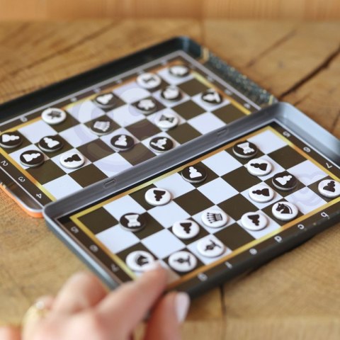 Woopie WOOPIE IQ Gra Szachy Warcaby Magnetyczne 2w1 Podróżna Kieszonkowa 10 sztuk