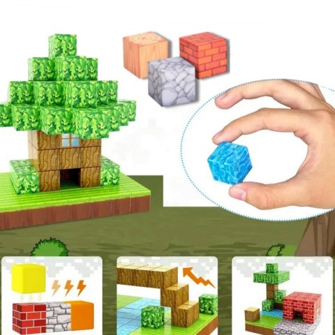 Woopie WOOPIE Klocki Magnetyczne Konstrukcyjne Świat Klocków 108 el.