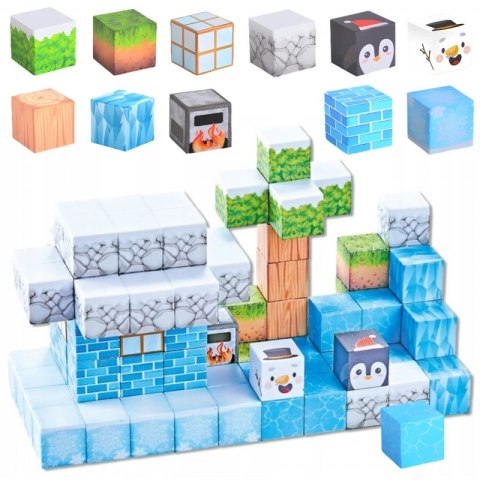 Woopie WOOPIE Klocki Magnetyczne Konstrukcyjne Zimowy Świat klocków