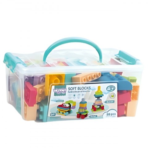 Woopie WOOPIE Klocki Soft Blocks Zestaw 99 Elementów w Pudełku