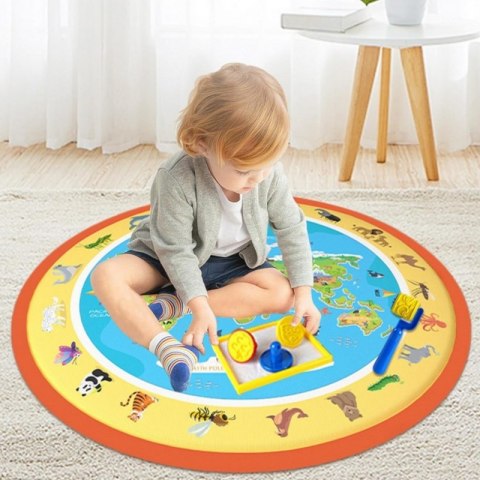 Woopie WOOPIE Magiczna Mata Wodna do Malowania Okrągła ZOO 23 el.