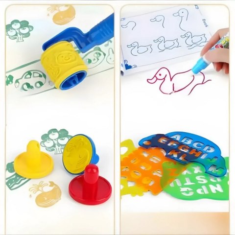 Woopie WOOPIE Magiczna Mata Wodna do Malowania Okrągła ZOO 23 el.