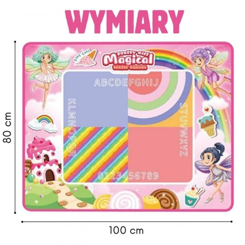 Woopie WOOPIE Mata Wodna do Malowania XXL 100x80cm Wróżki Różowa