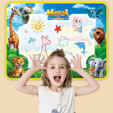 Woopie WOOPIE Mata Wodna do Malowania Safari Literki Cyferki