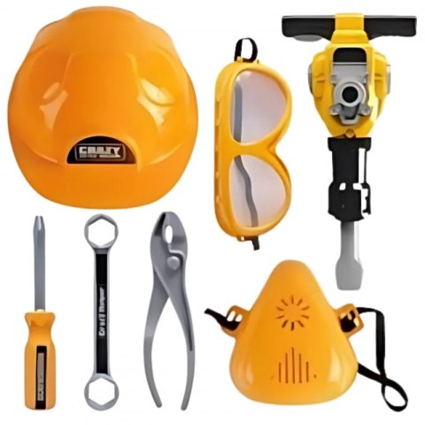 Woopie WOOPIE Zestaw Narzędzi Małego Majsterkowicza Gogle Kask Młot Pneumatyczny 21el.