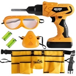 Woopie WOOPIE Zestaw Narzędzi Małego Majsterkowicza Gogle Wkrętarka Pas Na Narzędzia 16el.