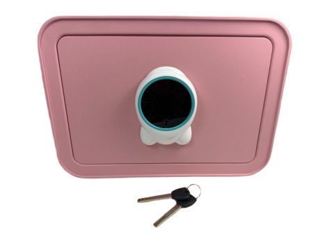 Bituxx Różowy sejf biurowy domowy na kod i klucz