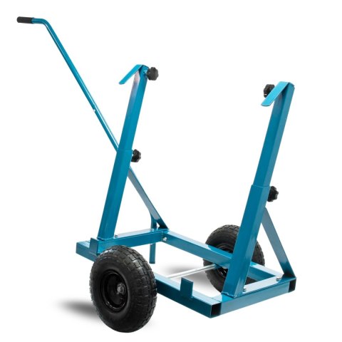 Bituxx Wózek do płyt regulowany stalowy niebieski 200kg pneumatyczne koła