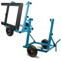 Bituxx Wózek do płyt regulowany stalowy niebieski 200kg pneumatyczne koła